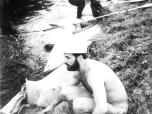 (15/27): Drwęca - na trasie Rychnowska Wola - Samborowo, szeroko na długość wiosła.<br>1985-08