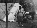 (25/27): Wisła - trzeba wariatem być i mieć wielką śrubę żeby jechać w taką pogodę na spływ.<br>1985-09
