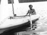 (26/38): Brda - Marian dwa razy zabrał żagiel na spływ, pierwszy i ostatni.<br>1986-07