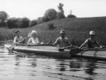 (6/105): Na trasie 1986 - Rekreacyjne spływanie langsam langsam było popularne wśród uczestników już od pierwszego spływu Zgłowiączką.