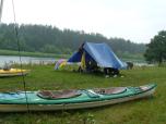 (74/111): Narew, rozbiliśmy się, a tu ciągle pada
<br>2016-07-12