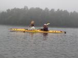 (102/111): Brodnickie, następnego dnia wyruszyliśmy we mgłę zasnuwającą jezioro Bachotek<br>2016-09-11