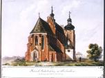 (5/48): Kościół katedralny w Włocławku od strony wschodnio-pólnocnej<br>ator n.n. (Stanisław Teodor Chrząński?), 1844-1846 r.<br>Widok katedry od strony prezbiterium na elewację pn. bez odniesień topograficznych.