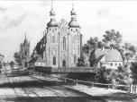 (10/48): Włocławek, katedra<br>Napoleon Orda, ok. 1880 r.<br>Widok katedry i jej otoczenia od zach. z wysokości mostu na Zgłowiączce.
