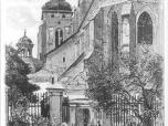 (11/48): Tum we Włocławku<br>rys. Aleksander Gierymski, ryt. Józefa Kleczeńska, 1885 r. <br>Widok katedry od wsch. z dziedzińca Kolegium.