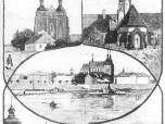 (11/22): Antiqua Vladislavia - sześć widoków Włocławka<br>rys. Walery Brochocki ryt. Aleksander Malinowski 1887 r. <br>1. Brzeg wiślany - panorama od strony Zazamcza; 2. Katedra - widok od zach; 3. Kościół św. Witalisa i zabudowania Seminarium - widok od wsch; 4. Panorama od strony Szpetala - widok z mostem i parowcem pasażerskim; 5. Kościół św. Jana - widok od Rynku; 6. Embarkader - przystań pasażerska.