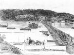 (2/12): Regaty we Włocławku<br>rys. Włodzimierz Zamarajew ryt. n.n. 1889 r. <br>Trzy widoki: 1) w kierunku Zawiśla - barka, parowiec osobowy i osady wioślarskie na Wiśle; 2) w l.d. części widok nadbrzeża; 3) u dołu panorama Włocławka.