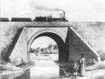 (8/12): Most na Zgłowiączce pod Włocławkiem<br>ryc. i ryt. Julian Cegliński 1863 r. <br>Widok z mostu kolejowego od pd. wzniesionego w 1862 r.